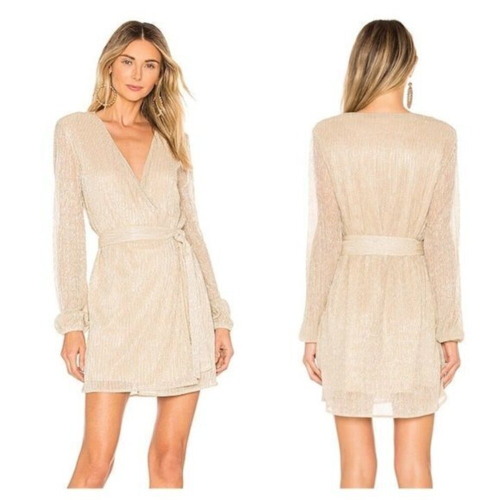 Lovers and Friends Elyse Wrap Dress - Gold
